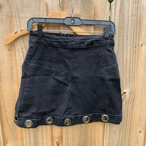 Black O Ring mini skirt